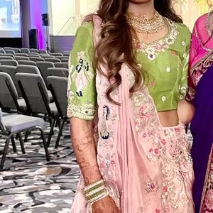 Indian Lehenga Outfit (Radha Krishna on Blouse & Skirt)